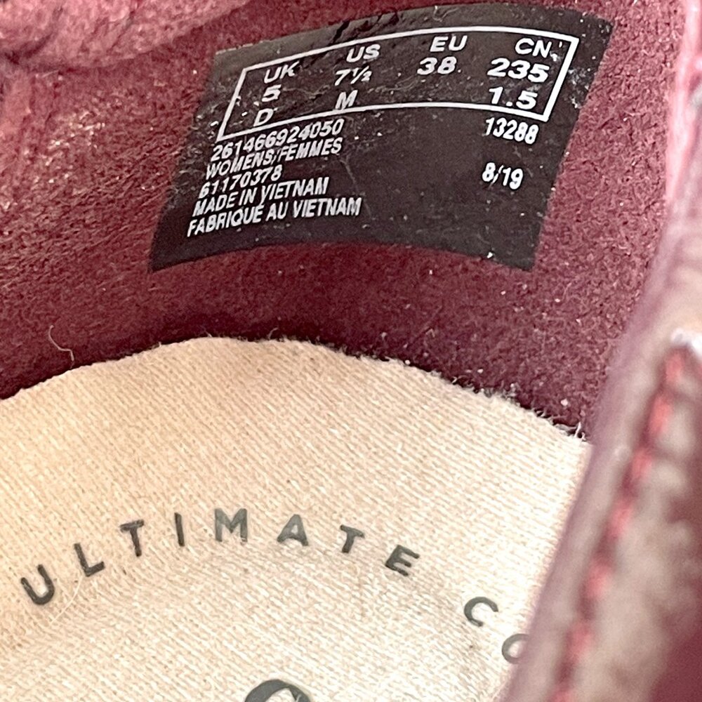 Clarks Sharon Dolly Burgundy slip-ons - size 7.5 medium - Picture 11 of 11